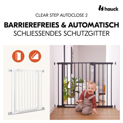 hauck Treppenschutzgitter Türschutzgitter Clear Step Autoclose 2 für Breiten 75-80 cm Ultra Flache S