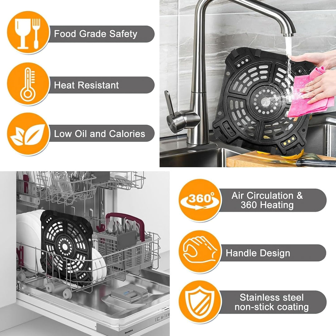 Air Fryer Grillpfanne für Ninja AF181 Air Fryer Pro XL 6-in-1 6,5 QT, 21,6 x 20,3 cm Luftfritteusen-