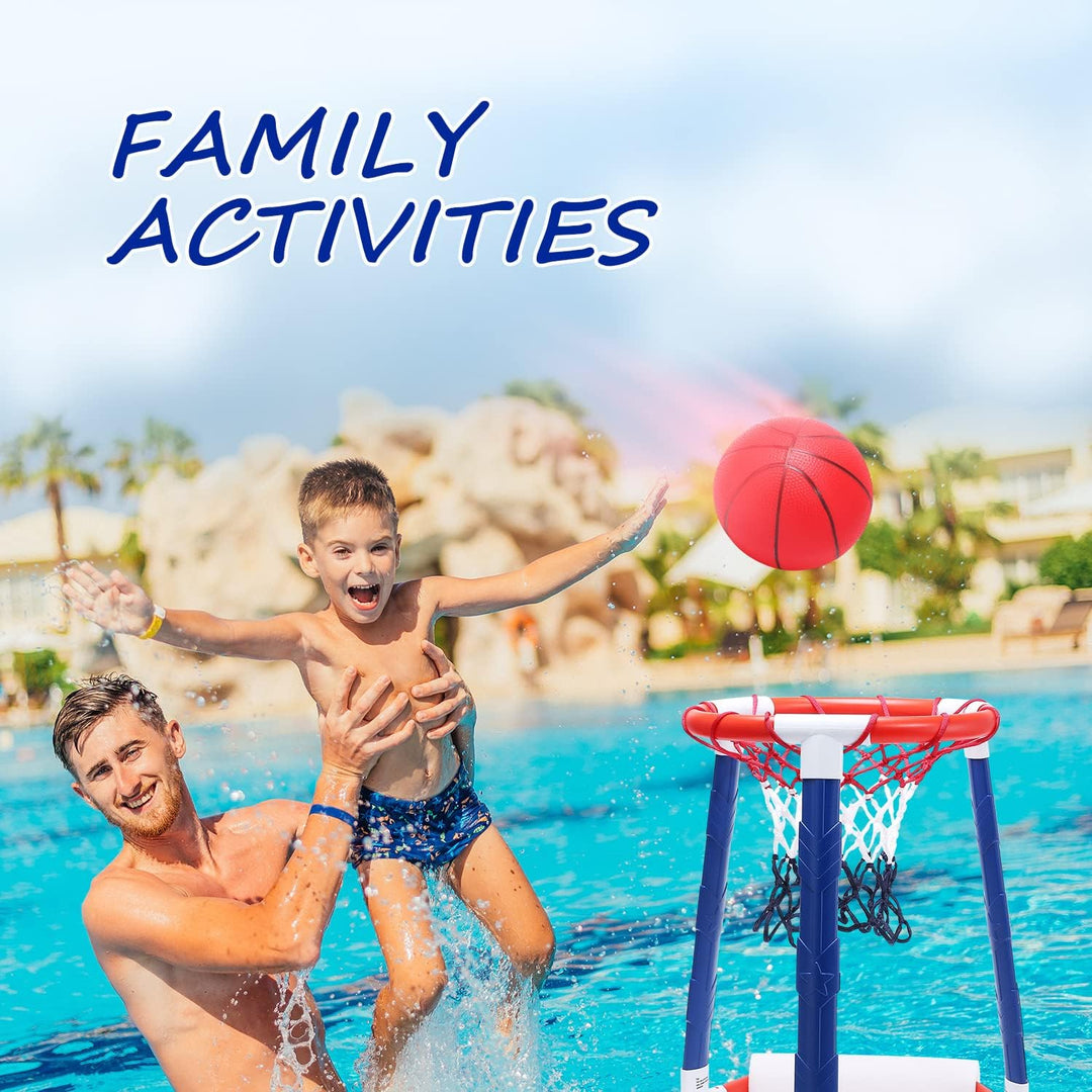 EagleStone Pool-Basketballkorb,Kleinkind-Basketballkorb für Kinder und Erwachsene mit 2 Poolbällen u
