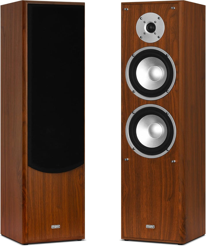 mohr 1 Paar Standlautsprecher SL10 Nussbaum, Lautsprecherboxen, HiFi Klang zum günstigen Preis, Nuss