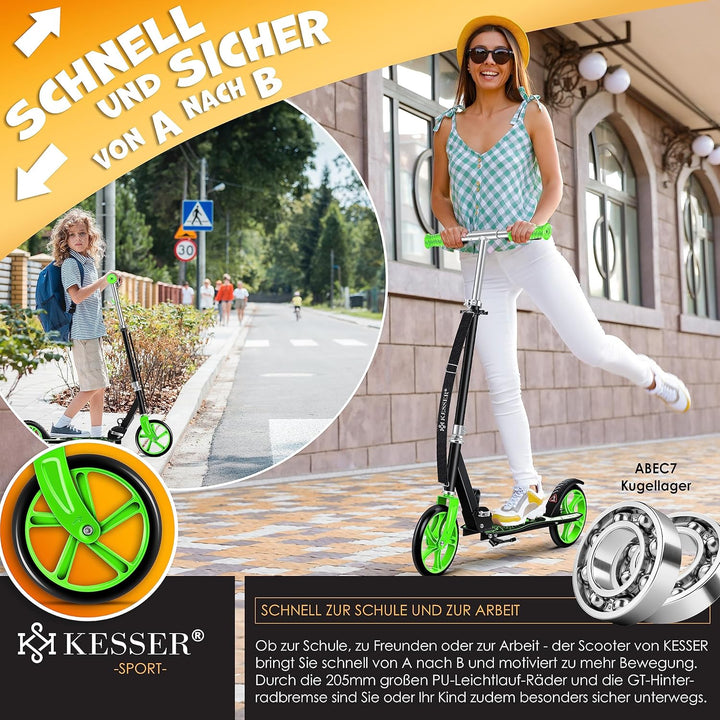 KESSER® Scooter Roller Kinderroller Cityroller Tretroller Kickroller Kickscooter 1. Spider (Green),