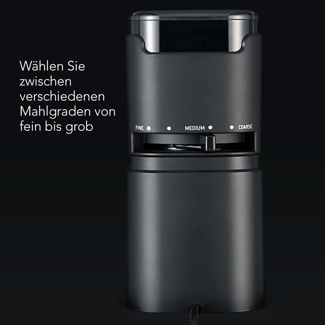 Wilfa DAILY Elektrische Kaffeemühle I Flachscheiben-Mahlwerk aus Edelstahl I 260g Bohnenbehälter I M