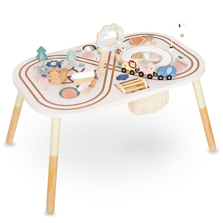Mamabrum Holz-Lerntisch für Kinder mit 10 Aktivitäten für Kinder 3+, Montessori Spielzeug, Motoriksc