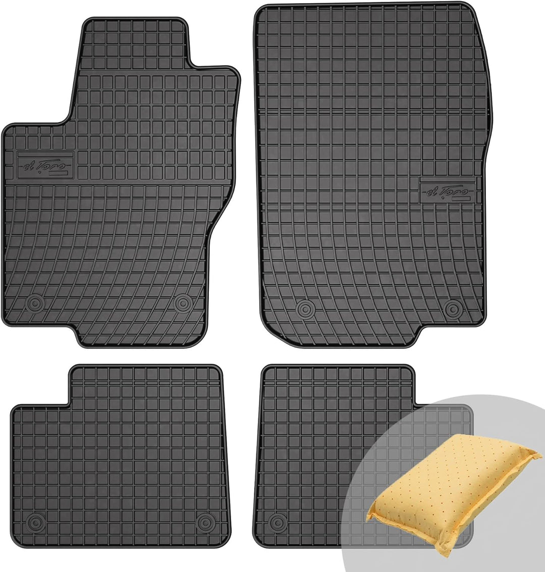 FROGUM EL Toro Gummimatten Ganzjähriges-Set von Autofussmatte Auto Fussmatten für Mercedes-Benz GL X