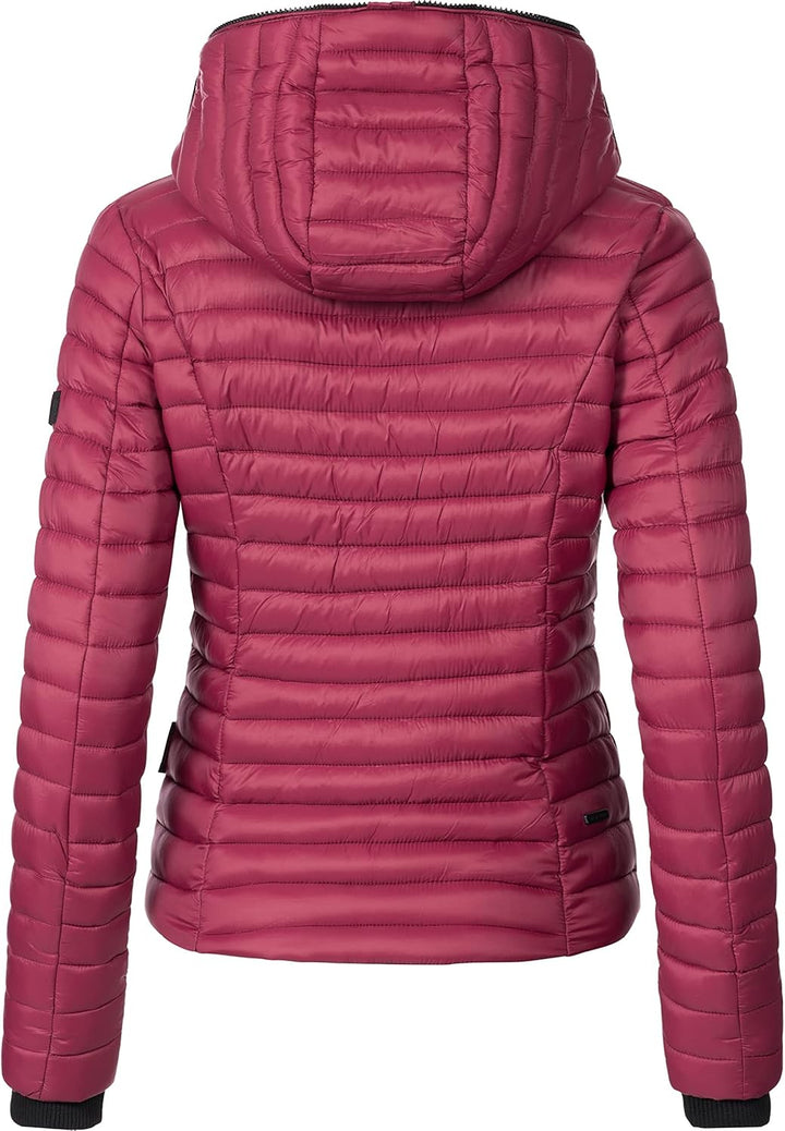 Navahoo Damen Damen leichte Übergangsjacke Steppjacke mit Kapuze Kimuk XS-XXL S Bordeaux, S Bordeaux