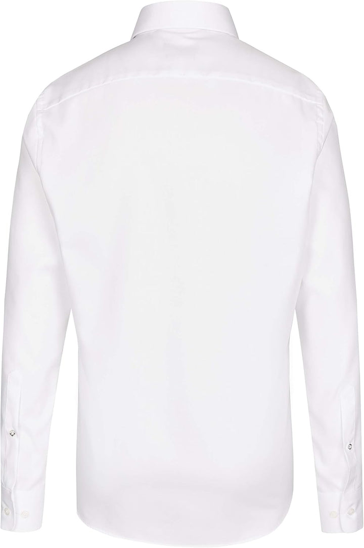 Hatico Modern Fit Hemd Langarm Haifischkragen Struktur weiss 42, 42