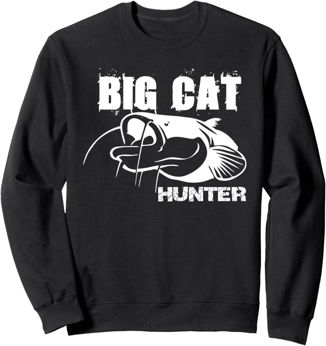 Big Cat Hunter Welsangeln Waller Silure Catfish Retro Splash Sweatshirt