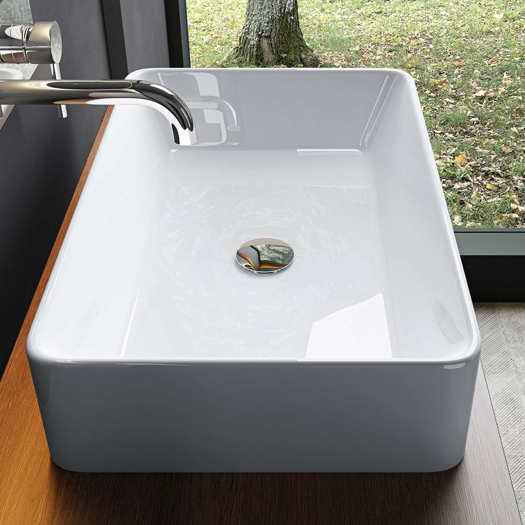 Mai & Mai Aufsatzwaschbecken aus Keramik, weiss mit Nano-Beschichtung Brüssel105D Breite: 58 cm Weis