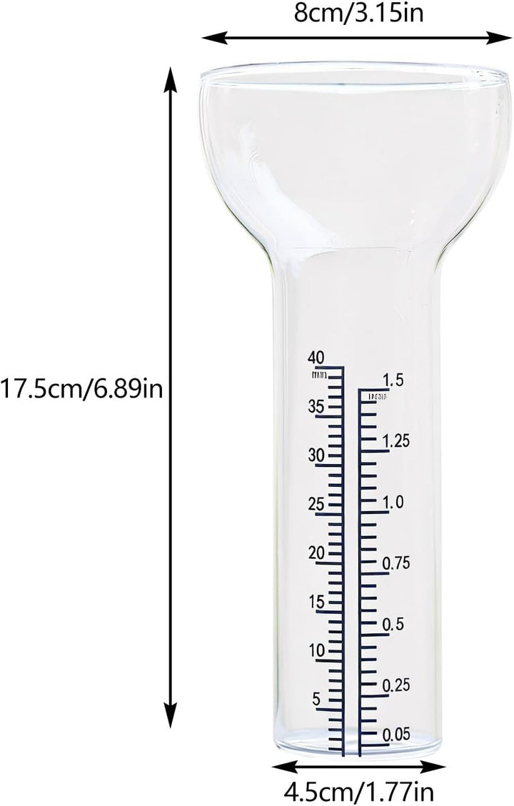 Regenmesser/Niederschlagsmesser Ersatzglas aus Glas mit klaren Markierungen, 35/40 mm trichterförmig