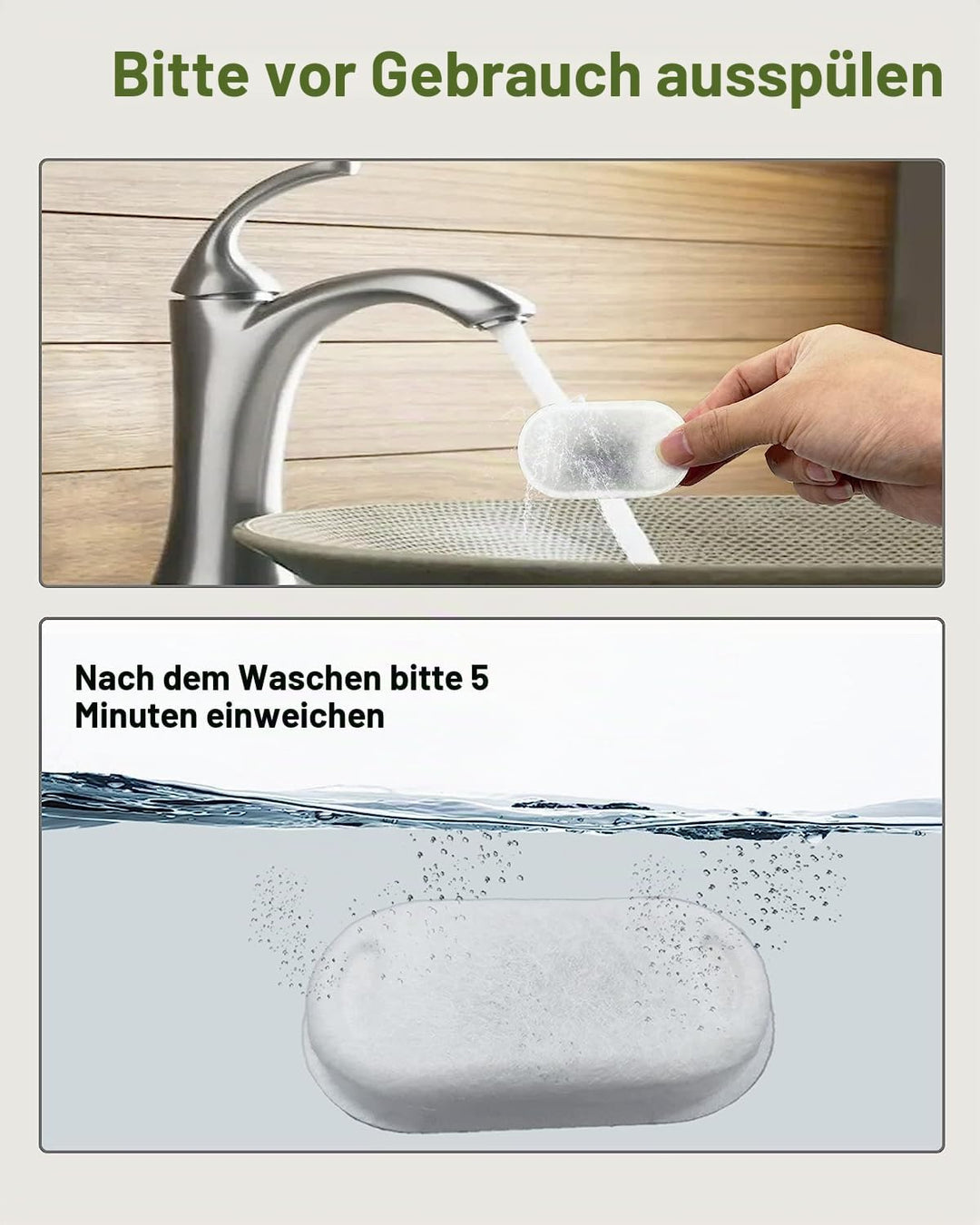 GIOTOHUN Filter für Katzenbrunnen, 12 Stück Filter + 12 Stück Schaumstofffilter für Trinkbrunnen für