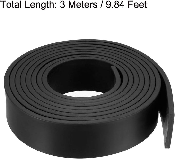 sourcing map Gummidichtung Gummistreifen Massiver Rechteck 40mm Breit, 5mm Dick, 3 Meter Lang, Schwa