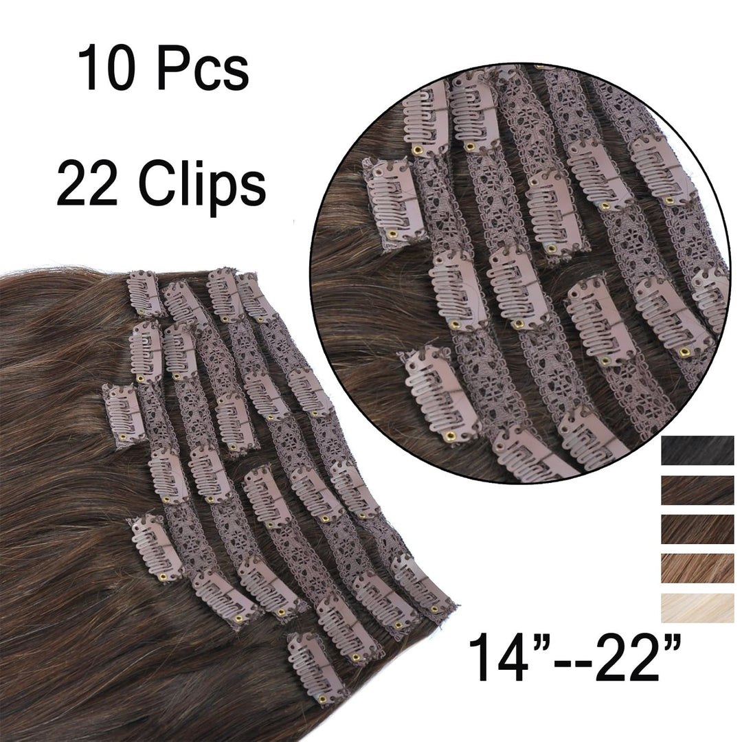 (35cm-55cm) Clip In Extensions Echthaar Set 10pcs 160g 100% Remy Echthaar für Haarverlängerung glatt