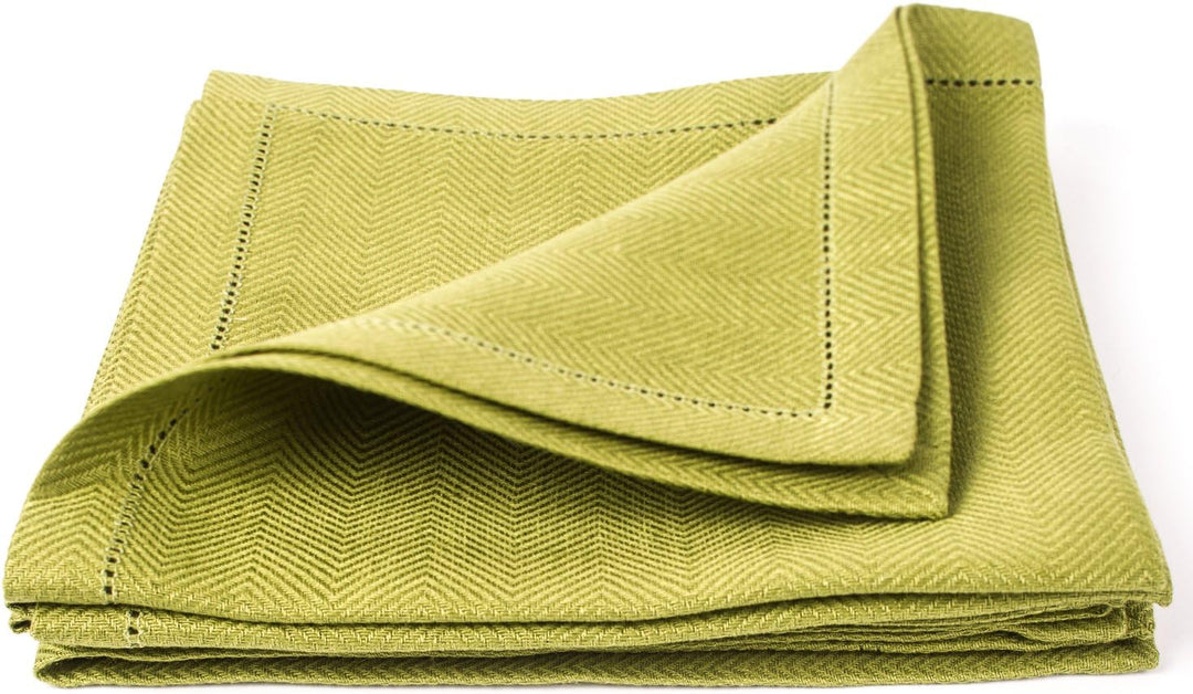 Linenme 60204 45 x 45 x 0,2 cm Emilia Leinen Servietten, Set 4, Rain Forrest grün 45x45x0.2 cm, 45x4