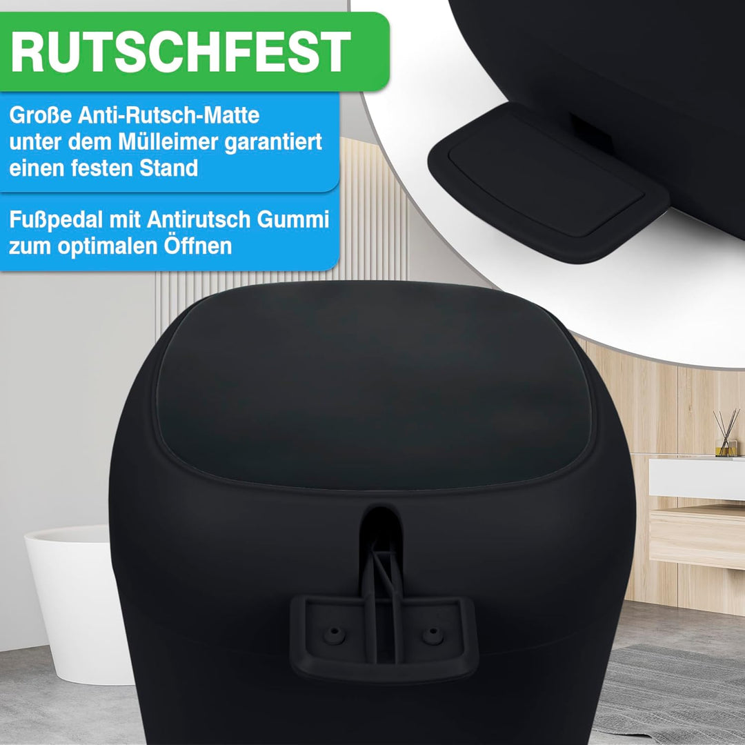 YourCasa Mülleimer Bad [5L] - Elegantes Design - Badeimer - Kosmetikeimer Badezimmer Klein - Badmüll