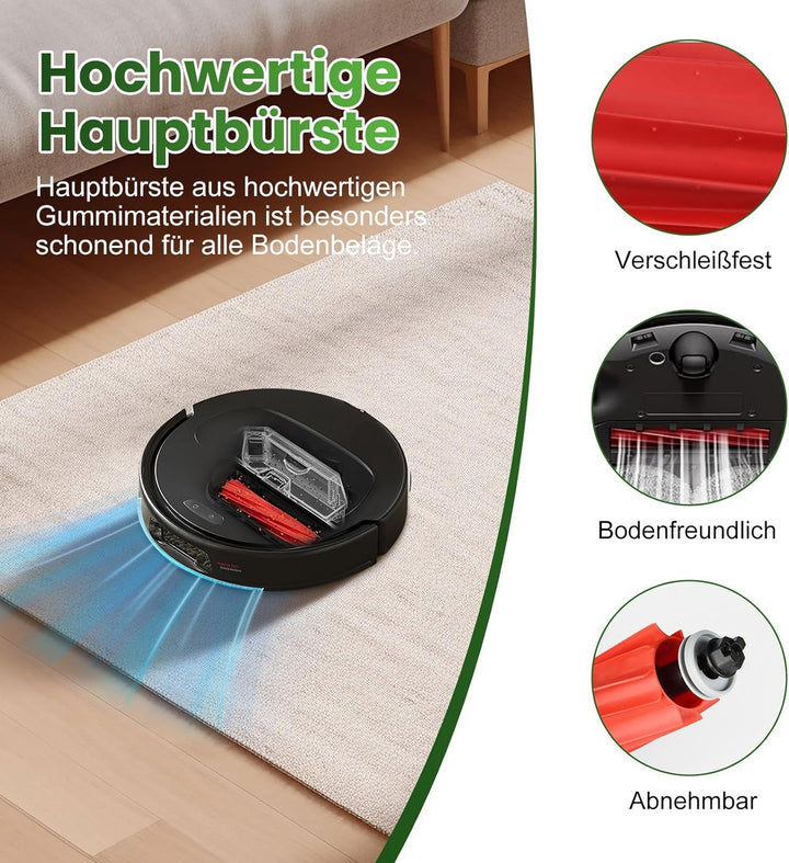 25 Stück Zubehör für Roborock QV35A QV35S QR598 QR798 Saugroboter | 1 Hauptbürste, 6 Staubbeutel, 4