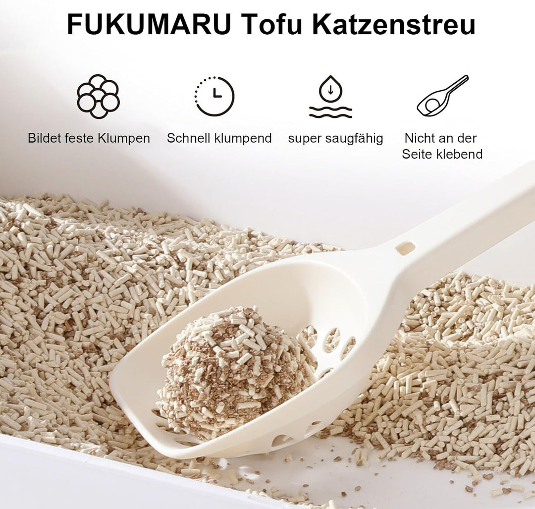 FUKUMARU Tofu Katzenstreu 10.8kg, Klumpstreu für Katzen, Staubfrei und Leicht klumpend, Gemischtes A