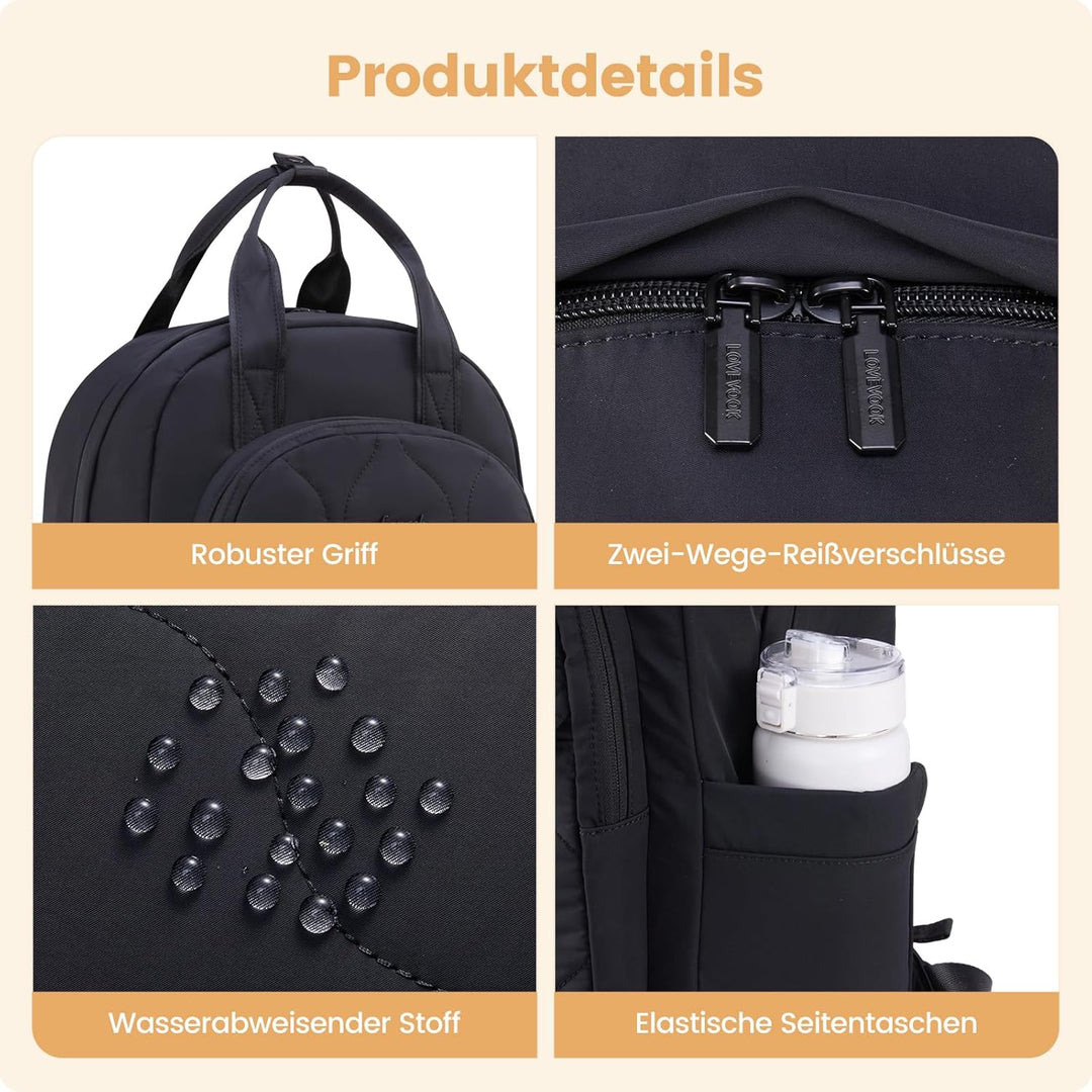 LOVEVOOK Rucksack Damen, Laptop Rucksäcke Schulrucksack Teenager Mädchen, Leicht Puffer Backpack Wom