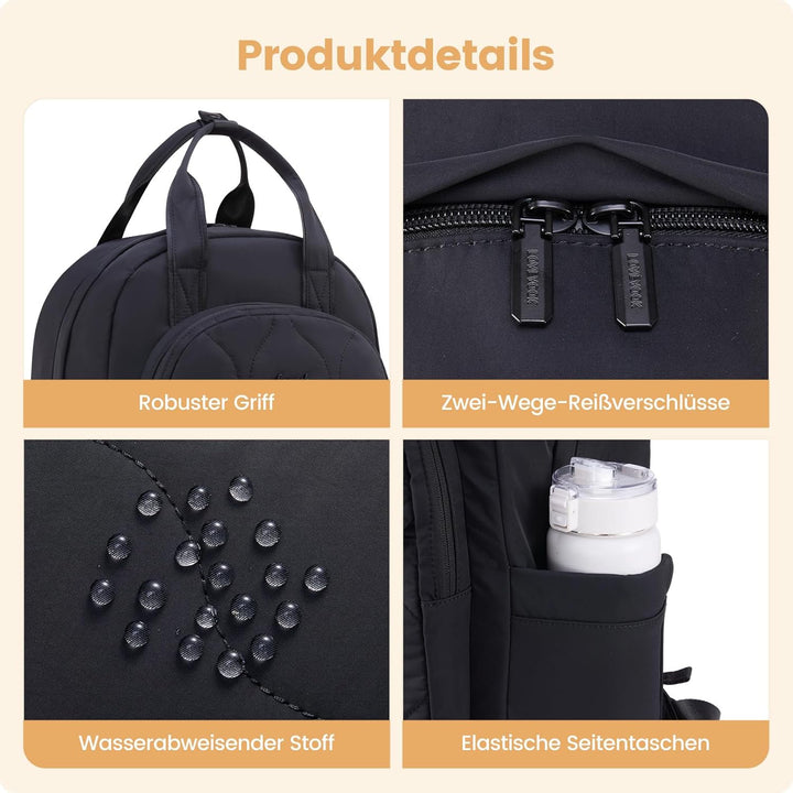 LOVEVOOK Rucksack Damen, Laptop Rucksäcke Schulrucksack Teenager Mädchen, Leicht Puffer Backpack Wom
