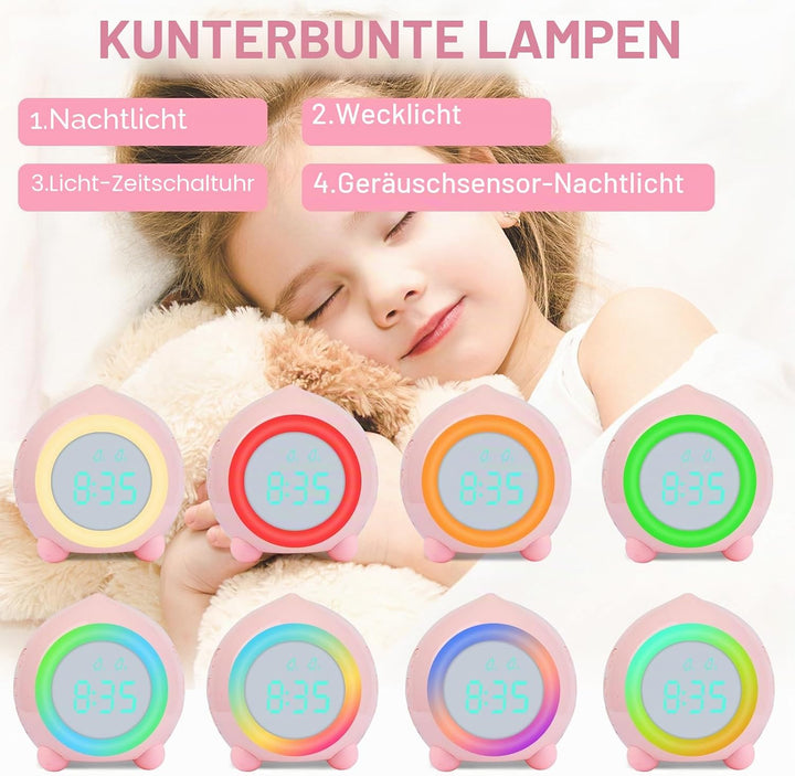Kinderwecker Digitaler,Wecker Digital Sonnenaufgangssimulator Kinderwecker für Mädchen Jungen mit Bu