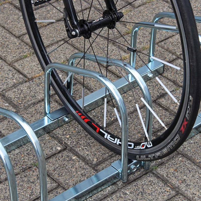 Wiltec Fahrradständer für 4 Fahrräder 95x33x27cm aus verzinktem Stahl und für Wandmontage geeignet R