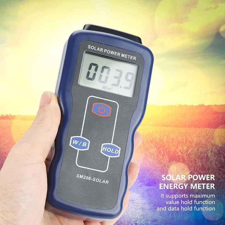 Solar Power Meter UV Meter, SM206 Handheld Digital Solar Power Meter Handmessgerät Solar Power Meter