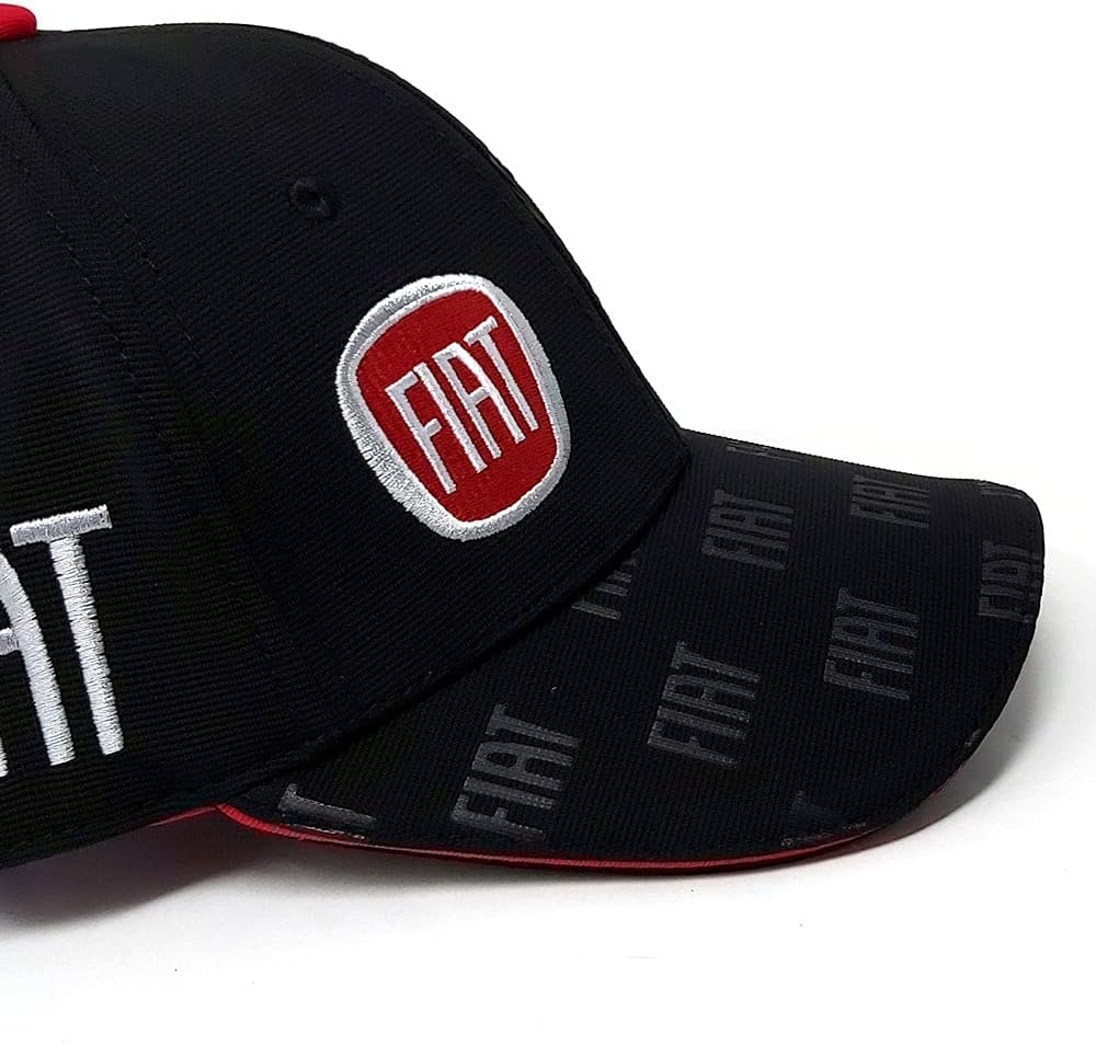 Fiat Unisex Visier, Fiat 21239 Kappe mit gebogenem Visier schwarz, Einheitsgrösse EU