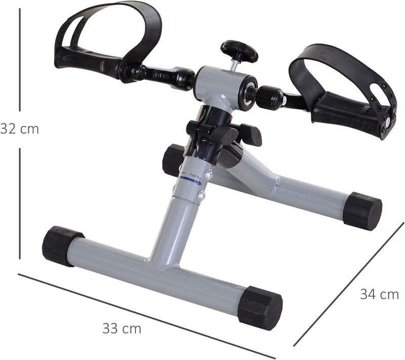 HOMCOM Mini Heimtrainer Beintrainer Fitness Pedaltrainer Armtrainer faltbar Mini-Bike stufenloser Wi