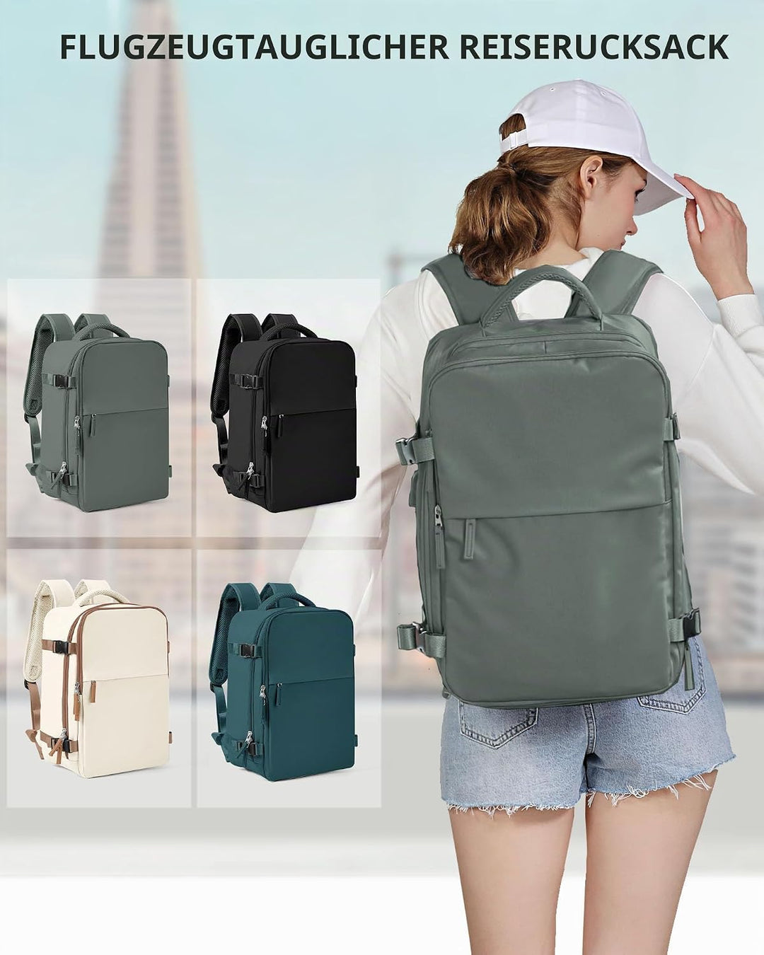 SZLX Vakuum Rucksack Ryanair Handgepäck 40x30x20 Wizzair Rucksack 40x20x25 für Ryanair Reiserucksack