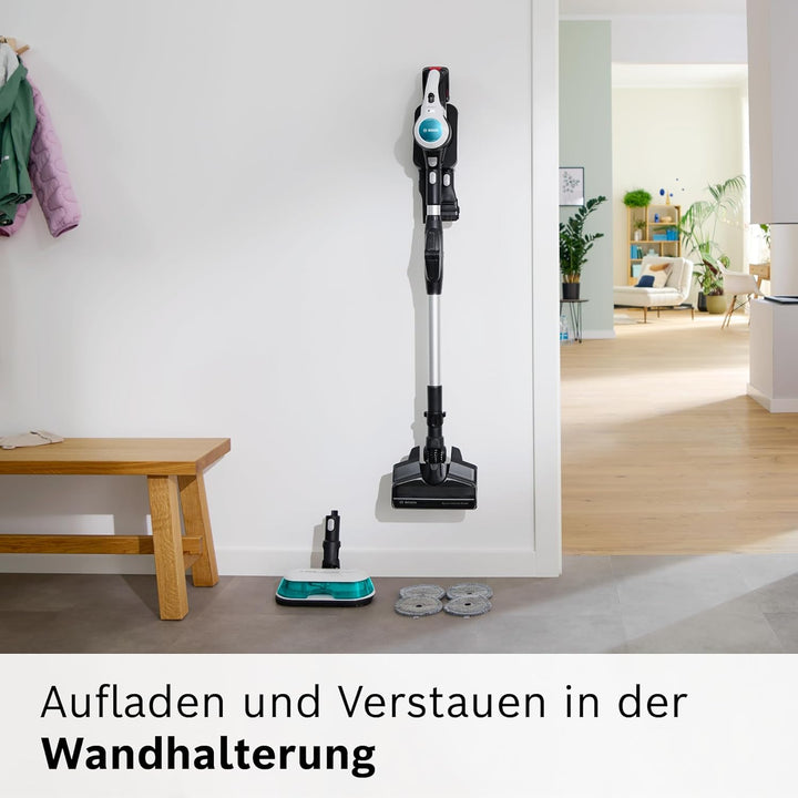 Bosch Akku-Staubsauger Unlimited 7 ProHygienic Aqua BKS71HYG4, kabellos, 2in1 Saugen &amp; Wischen, Knic