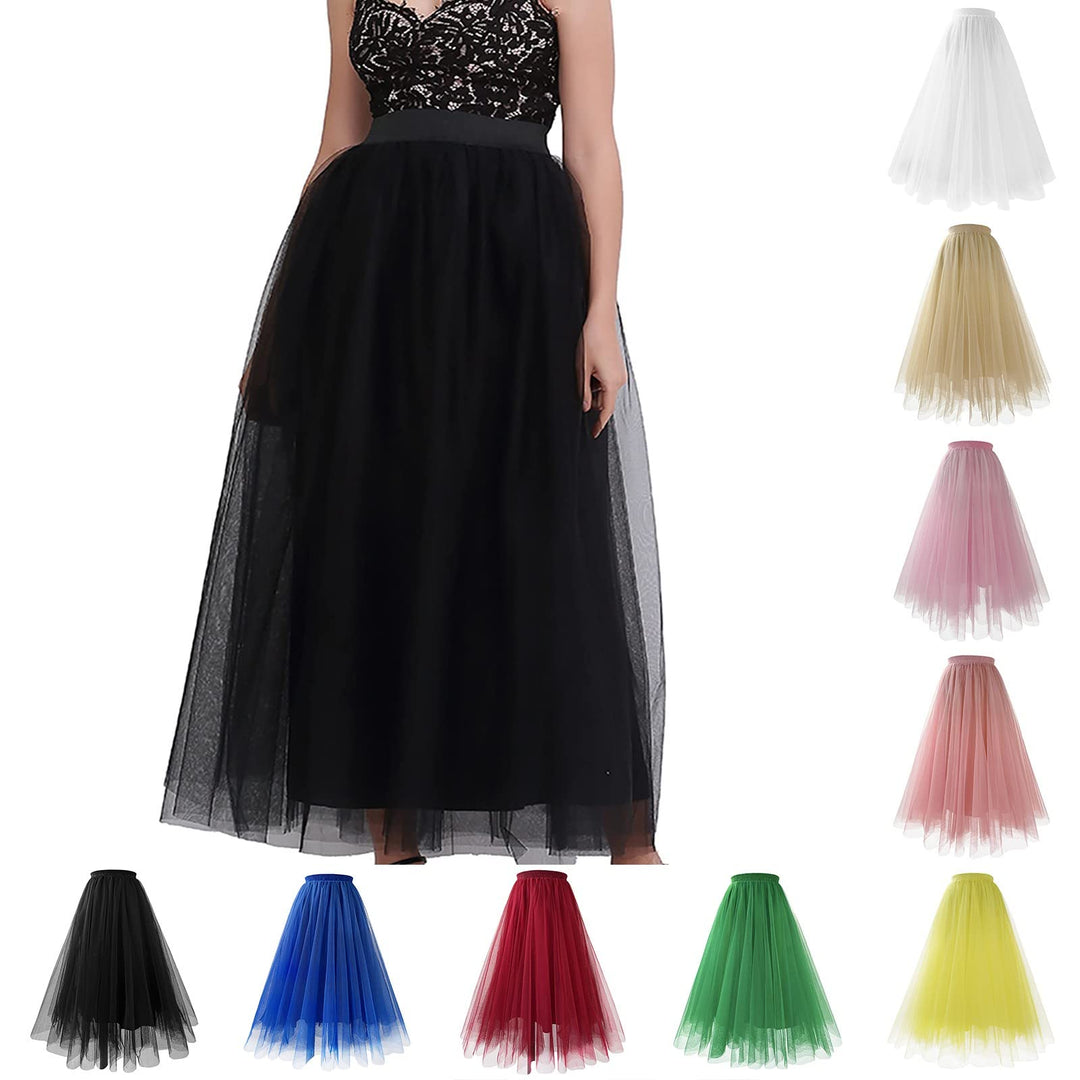 Tüllrock Damen Knielang Tüll Tutu Rock Unterrock Tütü Ballettrock Rock Damen Karneval Kostüm Faschin