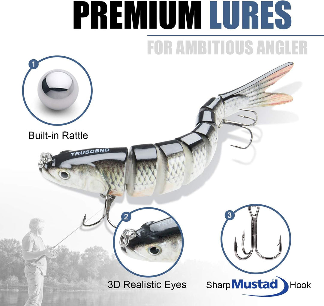 TRUSCEND Angelköder Crankbait, Alle Wasserschichten Serie, Hängend/Langsam/Sinkend Schwimmend/Sinken