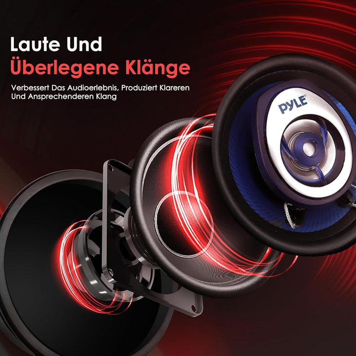 Pyle Auto Lautsprecher 3.5 Zoll 2 Wege Set 120W - Einbaulautsprecher Auto Kfz Lautsprecher kompakt m