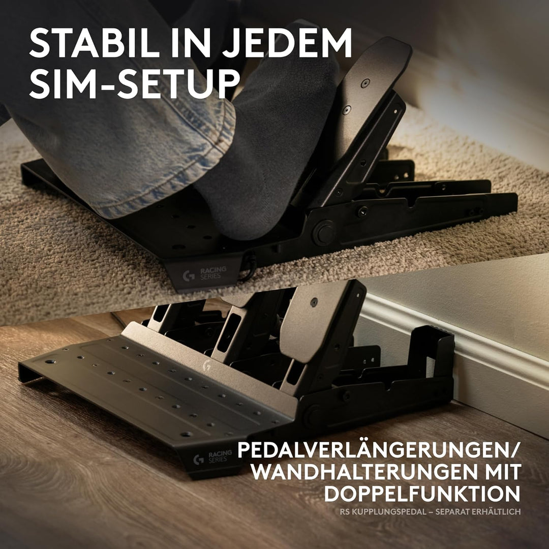 Logitech G RS Pedals – Sim-Racing-Pedale mit 75-kg-Loadcell-Bremse, einstellbaren Pedalpositionen, m
