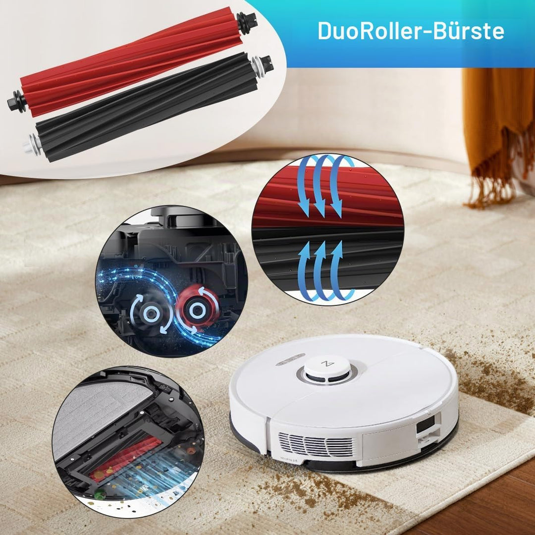 DrRobor Zubehör für Roborock S8 Pro Ultra, Ersatzteile mit 1 DuoRoller Bürste, 1 Reinigungsbürste, 4