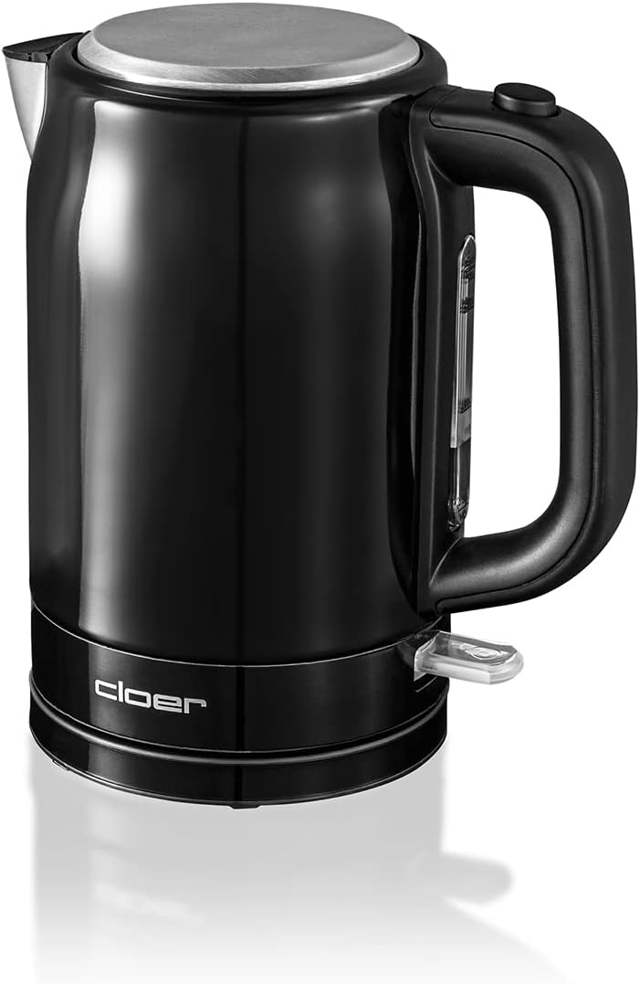 Cloer 4520 Wasserkocher Edelstahl, 2200 W, Wasserstandsanzeige, Trockengeh-und Überhitzungsschutz, 1