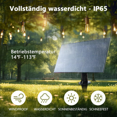 ZOTOYI Solar Lichterkette Aussen 15M, Solarlichterkette Aussen IP65 Wetterfest mit 24+2 LED Birnes,