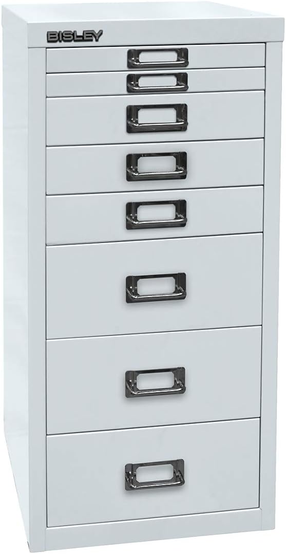 BISLEY MultiDrawer, 29er Serie, DIN A4, 8 Schubladen, Metall, 601 Pink, 38 x 27.9 x 59 cm, 601 Pink