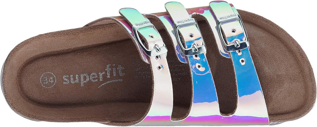 Superfit Mädchen Fussbettpantoffel Hausschuh 25 EU Irisierend 1010, 25 EU Irisierend 1010
