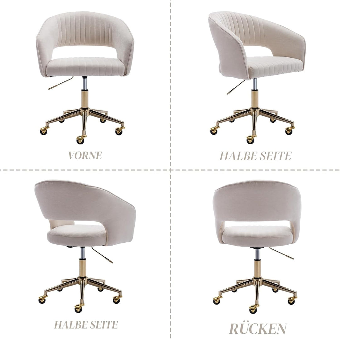 chairus Verstellbarer Bürostuhl Zuhause aus Chenille Computer Drehsessel Moderner Schminktischstuhl