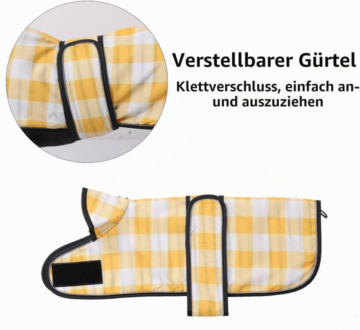 MOREZI Hunderegenmantel mit Reflexstreifen, Regen-/wasserdicht, verstellbare Weste, geeignet für kle