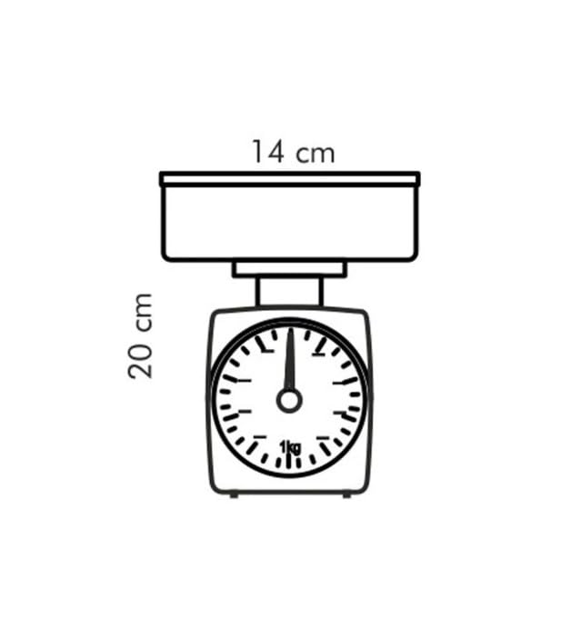 Tescoma ACCURA Küchenwaage, analoge Haushaltswaage bis 2kg mit 20g-Teilung, grosse Skala, kompakt un