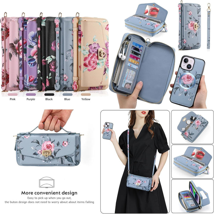 URMAX für iPhone 14 LederHülle Handyhülle [Premium PU Leder] [Kartenfach] [Magnetverschluss] RFID Sc