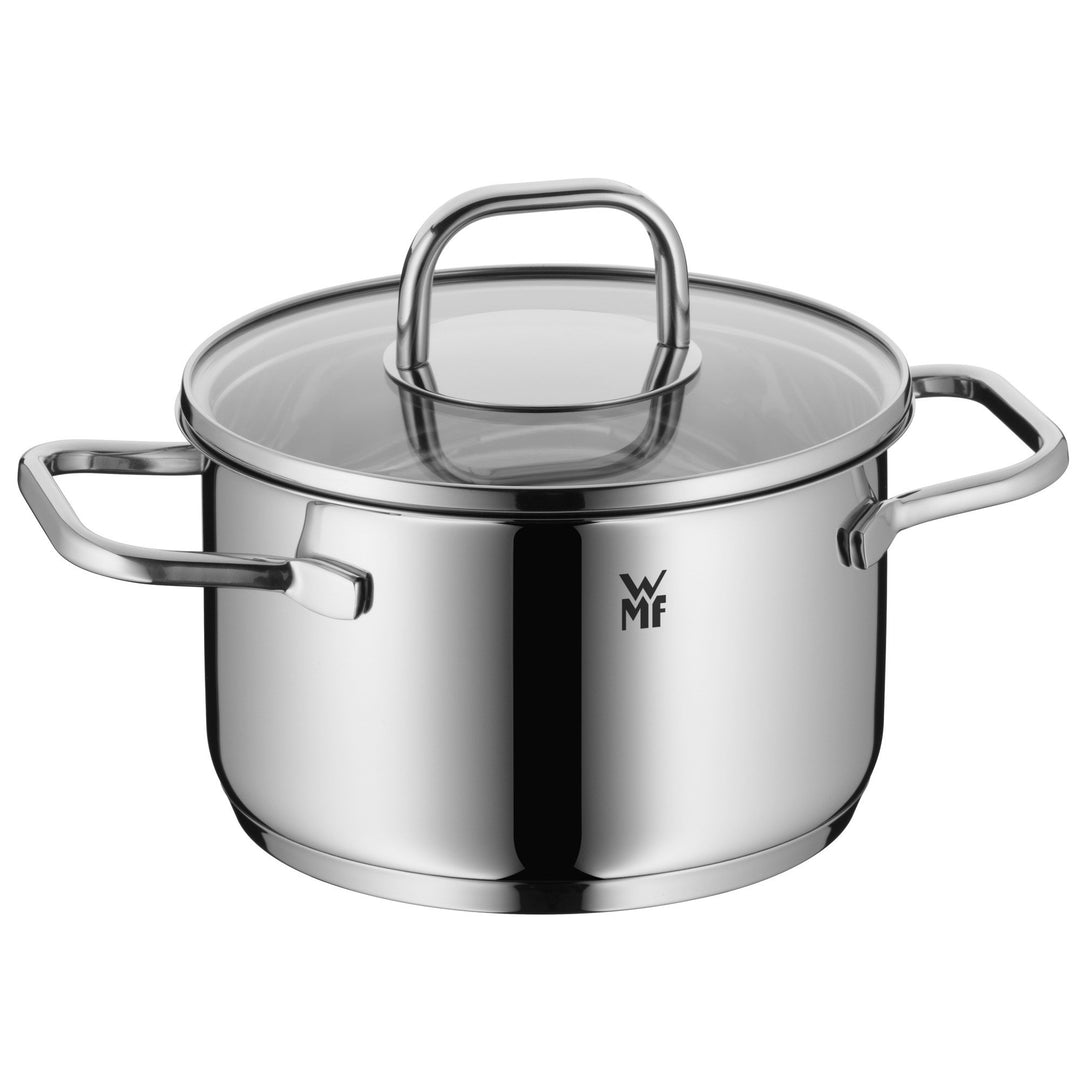 WMF Inspiration Kochtopf klein 16cm, Glasdeckel, Fleischtopf Induktion 1,9l, Cromargan Edelstahl pol