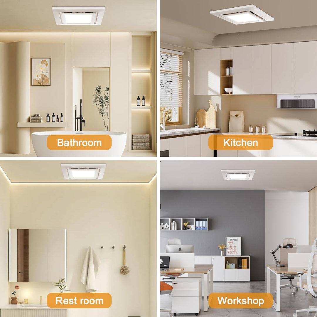 veco chajor 210mm Badlüfter mit LED Licht, Montageöffnung 210mm 8.3IN, 130 CFM, ultra-leiser 1,0-Son