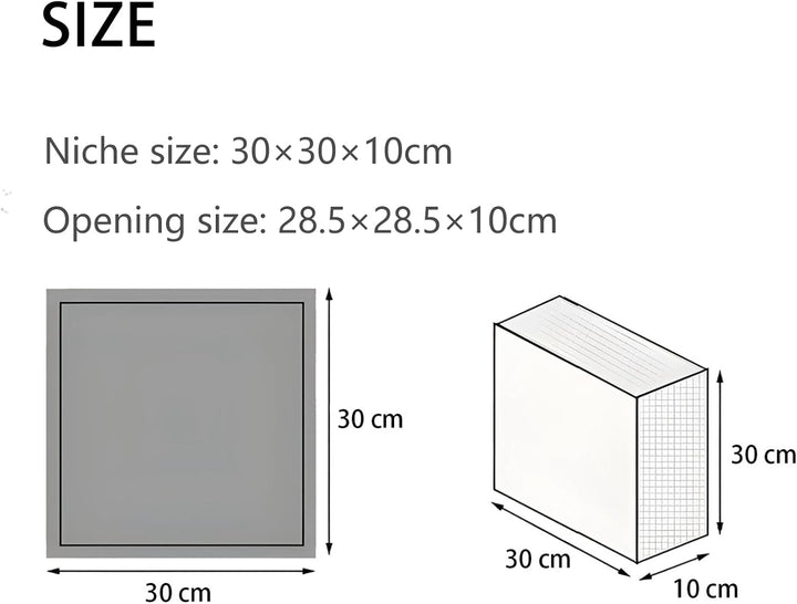 Wandnische Dusche,Wandnische Dusche Edelstahl,Wandnische Einzelregal Lagerung,Duschnische 30 * 30 *