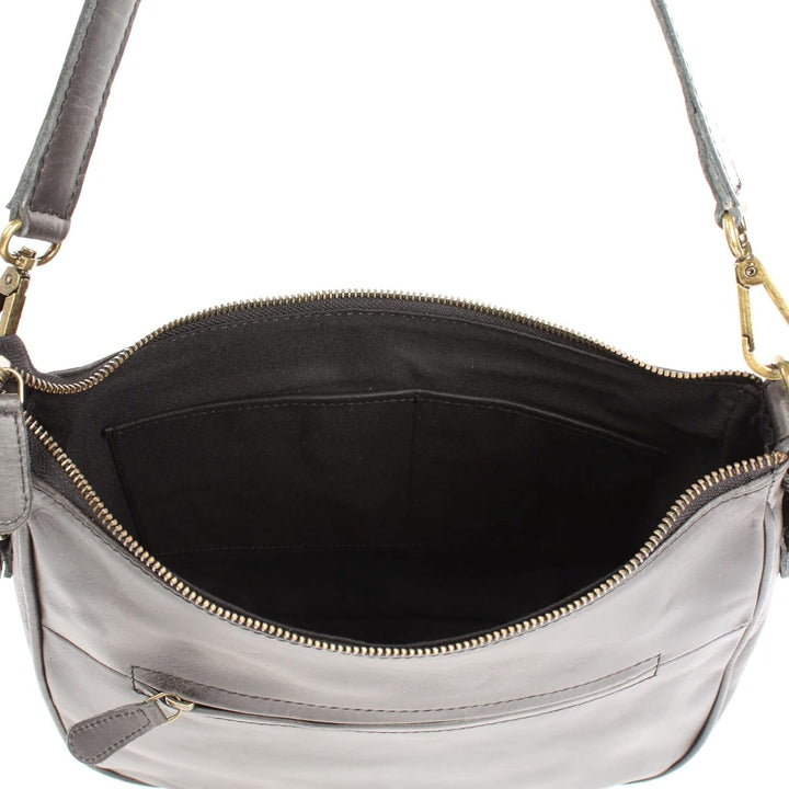LECONI Schultertasche Henkeltasche Damentasche Umhängetasche natur weiche Ledertasche Handtasche Dam