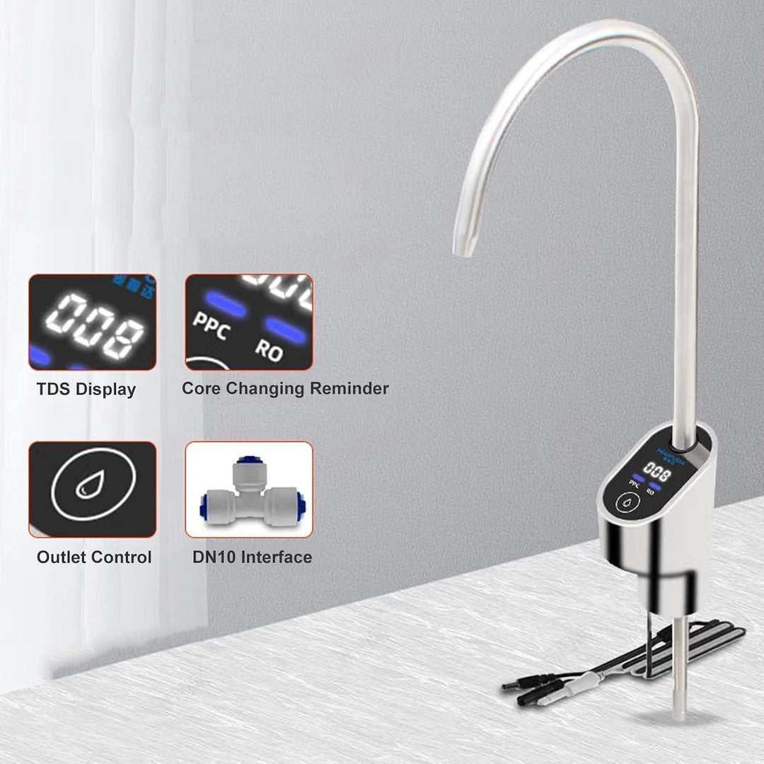 Touchscreen-Wasserhahn, TDS-Display, 360°-Drehung, Waschbecken-Wasserhahn aus Edelstahl, Einfache In
