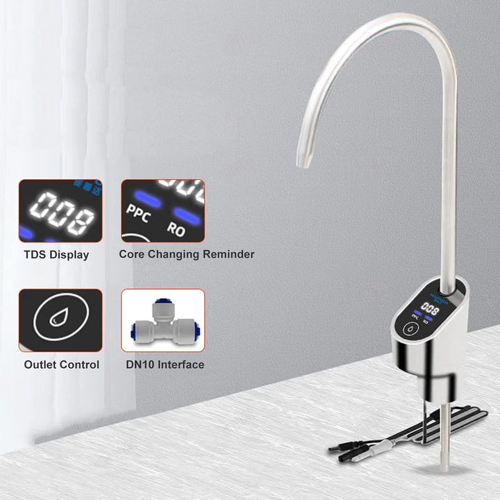 Touchscreen-Wasserhahn, TDS-Display, 360°-Drehung, Waschbecken-Wasserhahn aus Edelstahl, Einfache In