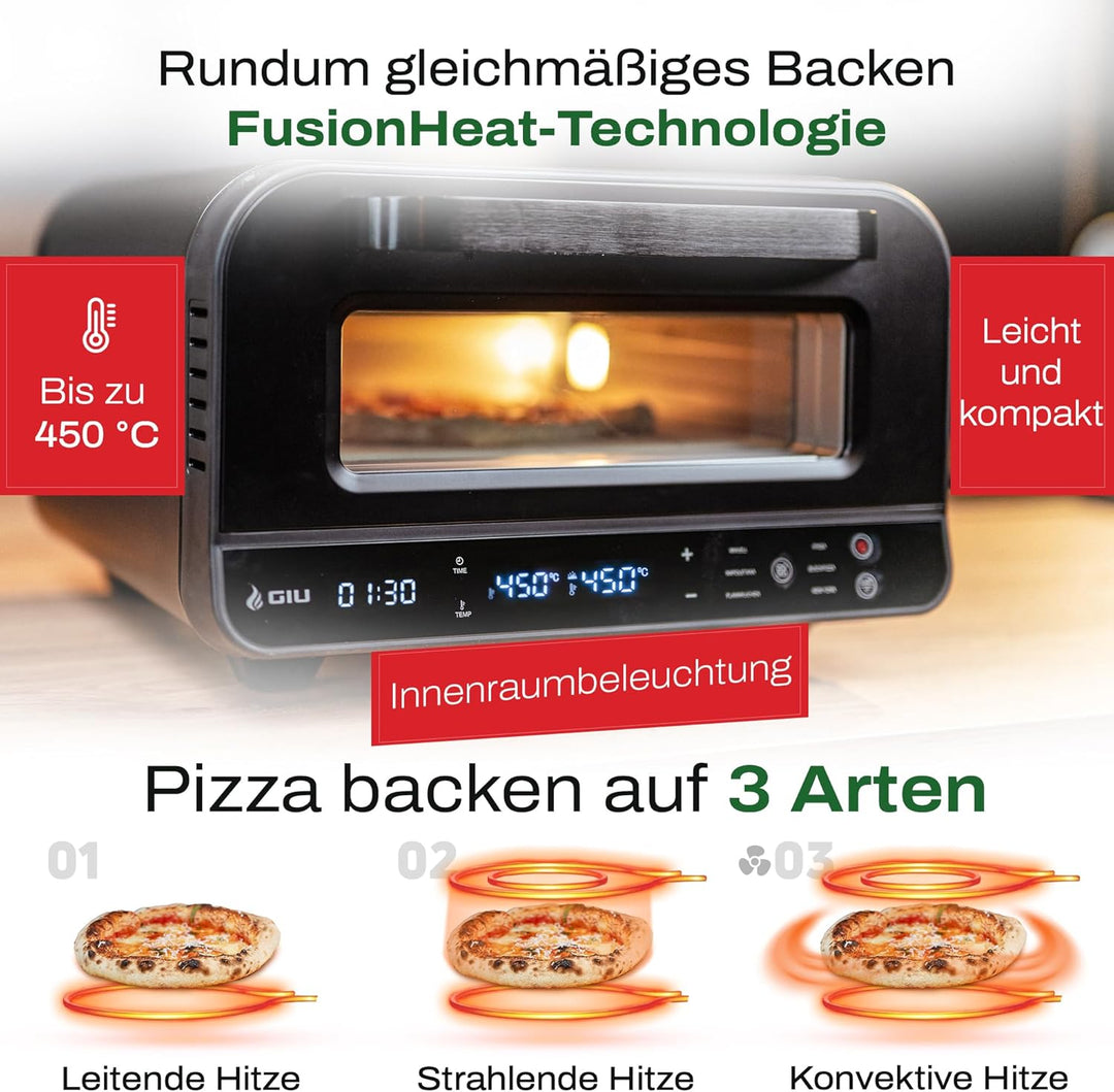 GIU Elektrischer Pizzaofen - Starker Elektro-Ofen für neapolitanische Pizza | Backofen, Pizzaofen, e