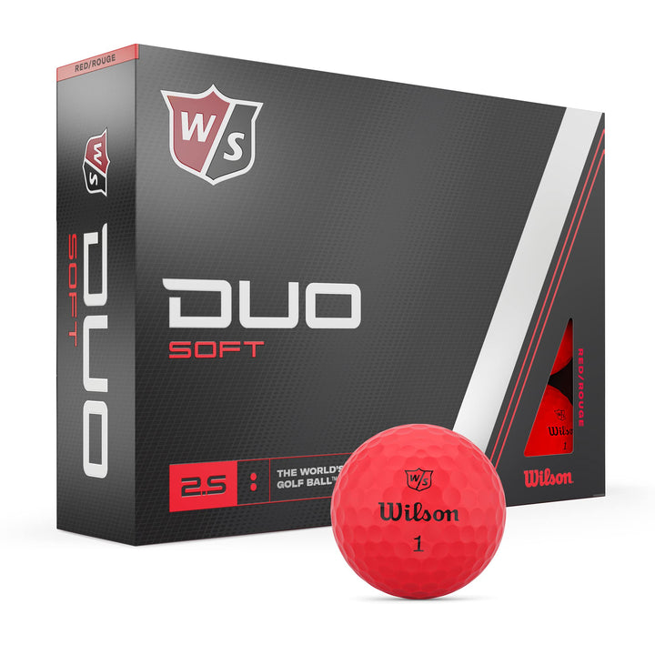 WILSON Staff Duo Golfbälle, weich, 12 Stück Rot/Ausflug, einfarbig (Getaway Solids), Rot/Ausflug, ei